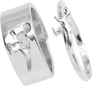Fashionable Couples Matching Rings Dinosaur Band Wedding Ring Set for Women