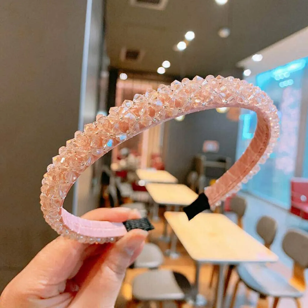 Fashionable Headbands for Women Pearls Knotted Head Bands Rhinestone Crystal Elastic hairbands Wedding Hair Accessories