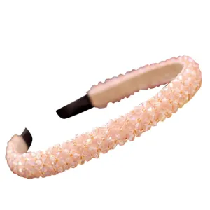 Fashionable Headbands for Women Pearls Knotted Head Bands Rhinestone Crystal Elastic hairbands Wedding Hair Accessories