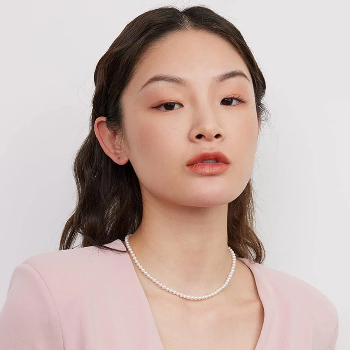 Faux Pearl Strand 4mm-10mm 14"-22" White Pearl Necklace Choker Women Men Wedding Jewelry