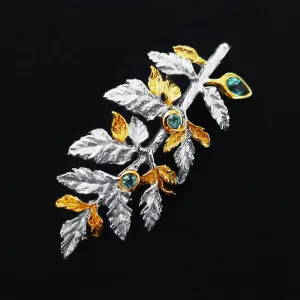 Flora Branch Sterling Silver Pendant