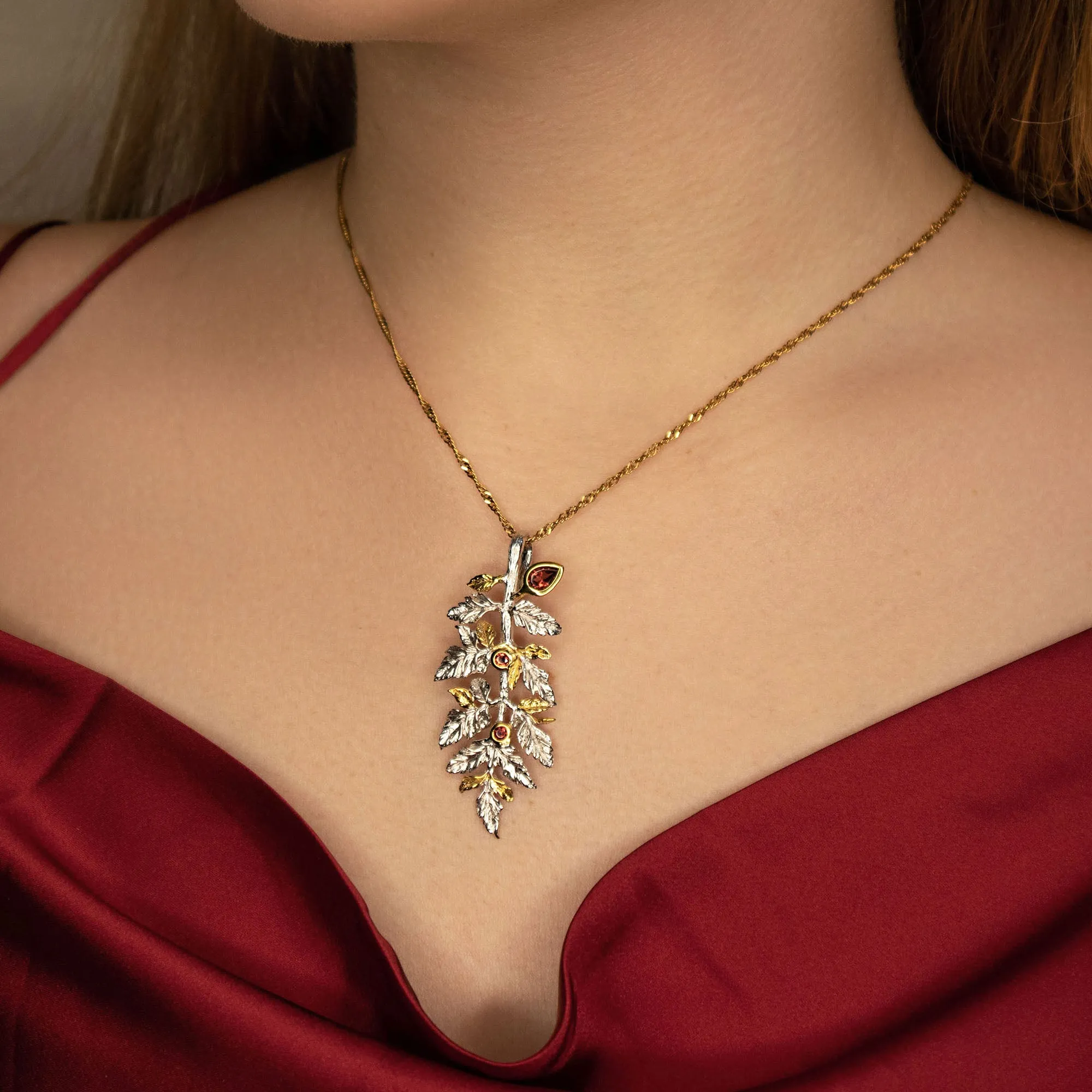 Flora Branch Sterling Silver Pendant