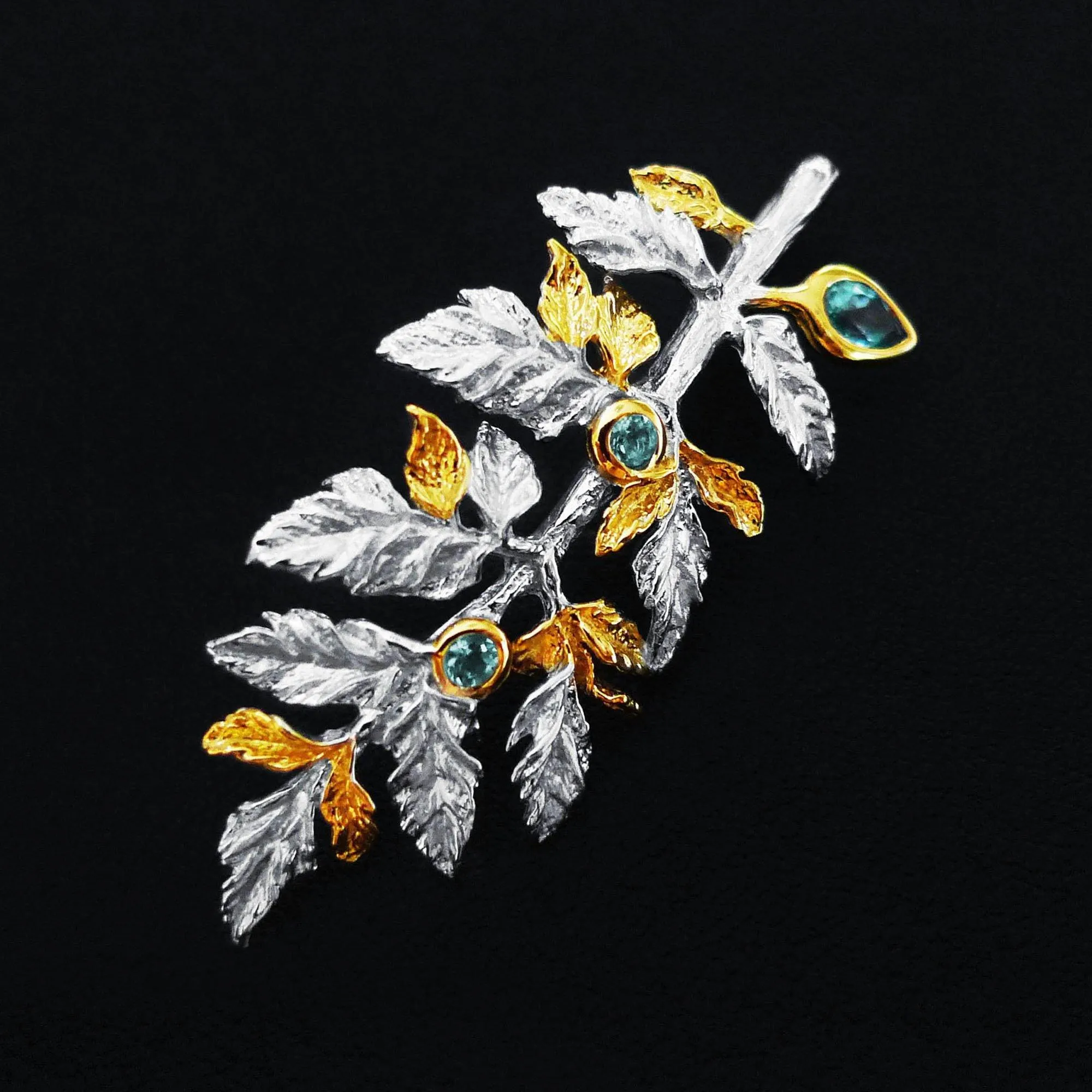 Flora Branch Sterling Silver Pendant