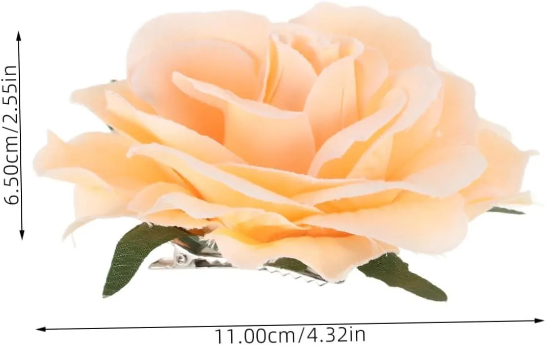 Flower Brooch Pin for Women Handmade Fabric Rose Hair Styling Clip Versatile Floral Accessory for