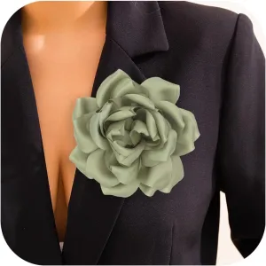 Flower Brooch Pins for Women 5.5in Lapel Pins Large Rose Floral Brooches Dainty Satin Fabric Brooches Rose Flower Hair Clips Wedding Party Dance Clothes Accessories Jewelry