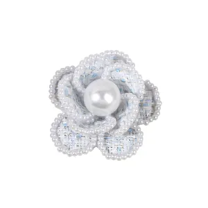 Flower Pearl Brooches and Pins for WomenDainty Fashion Elegant Flower Pearl Hair Pins Brooches and Pins for Women Vintage (Light blue)