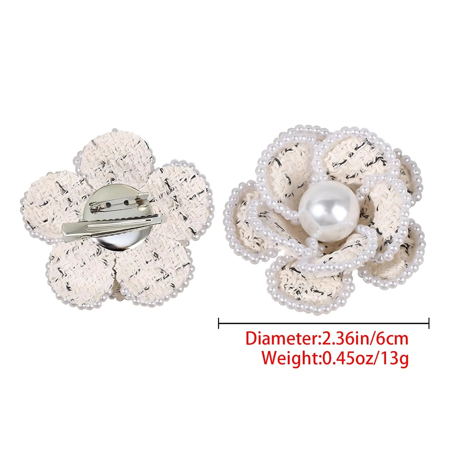 Flower Pearl Brooches and Pins for WomenDainty Fashion Elegant Flower Pearl Hair Pins Brooches and Pins for Women Vintage (Light blue)