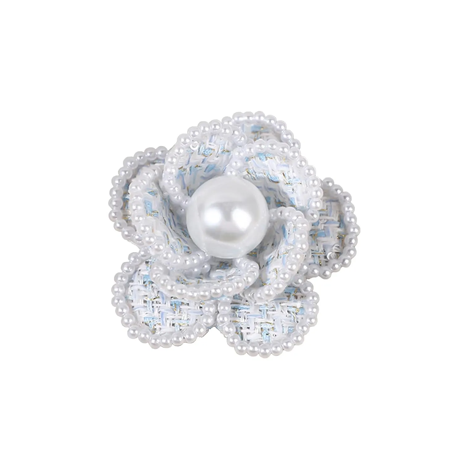 Flower Pearl Brooches and Pins for WomenDainty Fashion Elegant Flower Pearl Hair Pins Brooches and Pins for Women Vintage (Light blue)