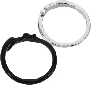 GALPADA 2Pcs Angel Devil Couple Rings Adjustable Jewelry for Matching Ring Decor