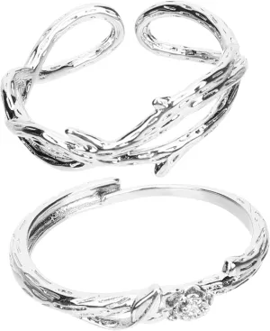Gatuida Unique Design Couples Ring Set Rose Flower Matching Engagement Rings for Him and Her Present for Valentine's Day