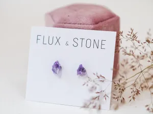 Gemstone Studs - Purple Amethyst