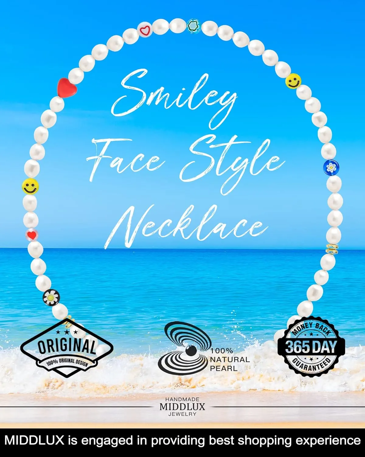 Genuine Pearl Necklace for Teen Girls/Women/Men, 16 Inches Choker/ 20 Inches Necklace, Unique Jewelry Gifts