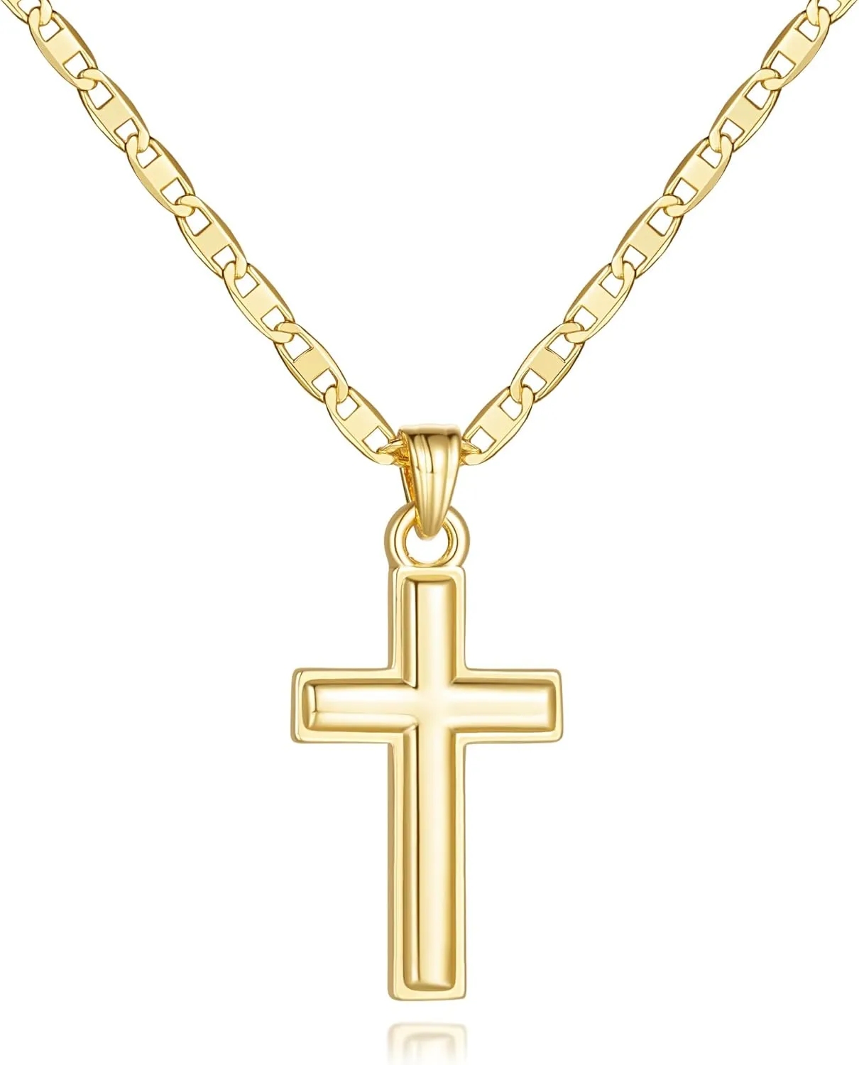 Gold Cross Necklace 14K Gold Cross Necklaces for Women Chain Pendant Delicate Sensible Mariner Chain Dainty Gold Necklaces