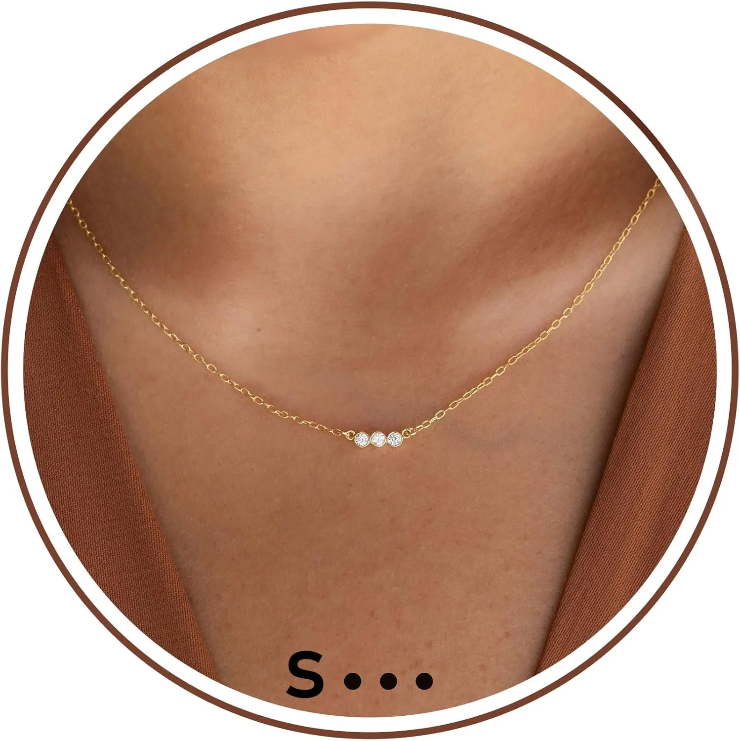 Gold Initial Necklace for Women, Dainty Gold Necklace with Morse Code Initial Necklaces for Women Trendy Letter Necklace with A-Z Crystal Choker Stocking Stuffers for Teen Birthday Christmas Jewelry