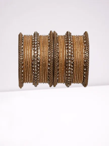 Gold Kada Bangle Set with stone work , Wedding bangles, Indian Jewelry