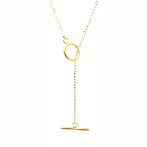 Gold lariat necklace