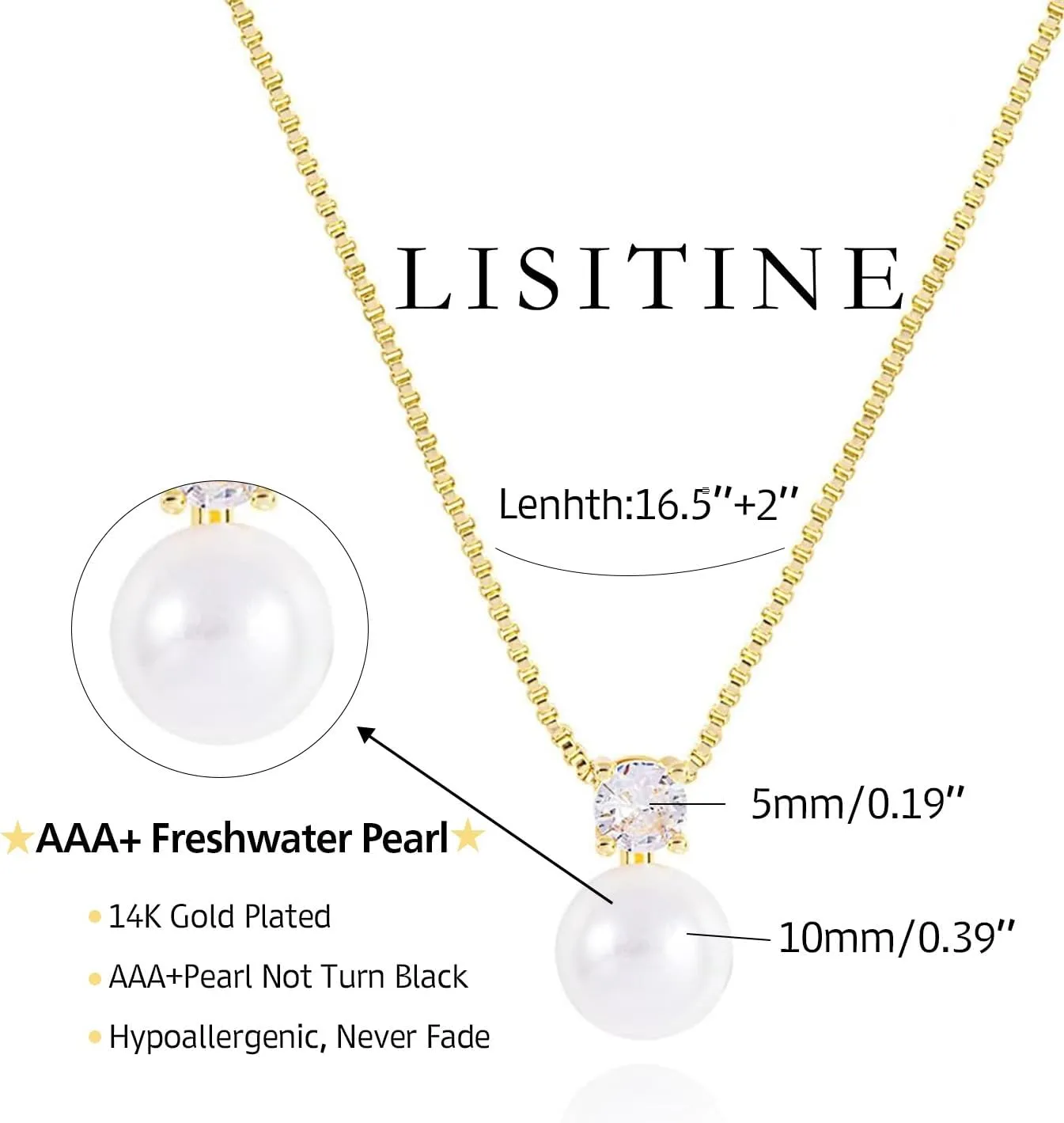 Gold Pearl Necklaces for Women, 14K Natural Freshwater Dainty Pearl Choker Necklaces for Women, Elegant Jewelry for Mom, Wife - Valentine's Day, Anniversary, Wedding Gift