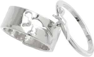 Gold Plated Dinosaur Band Ring Set for Couples Matching Engagement Rings for Women