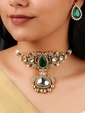 Gold Plated Moissanite Necklace Set - MO-S26