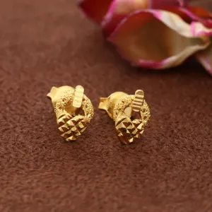 Gold Unique Heart Design Earrings 21KT - FKJERN21KM8476