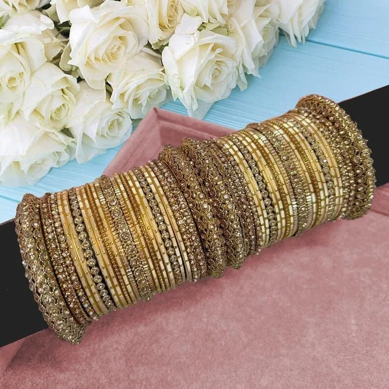 Golden Metal Bangles, Indian Bangles, Golden Bangles