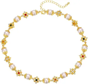 GZQ Luxury Pearl Necklaces for Women White Pearl Choker Necklaces Wedding Party Jewelry for Bridal Bridesmai Gifts Jewelry(N3-6)