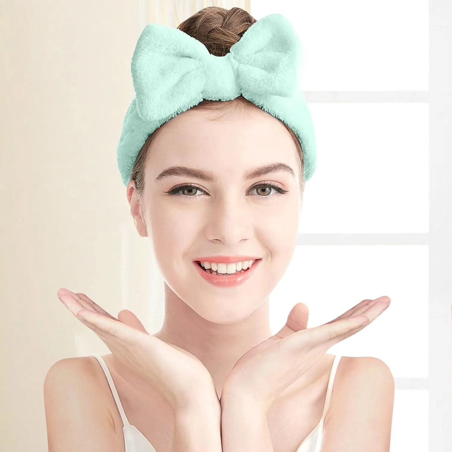 Hair Band for Girls and Women Shower Washing Face Hair Band Soft Coral Fleece Head Wraps