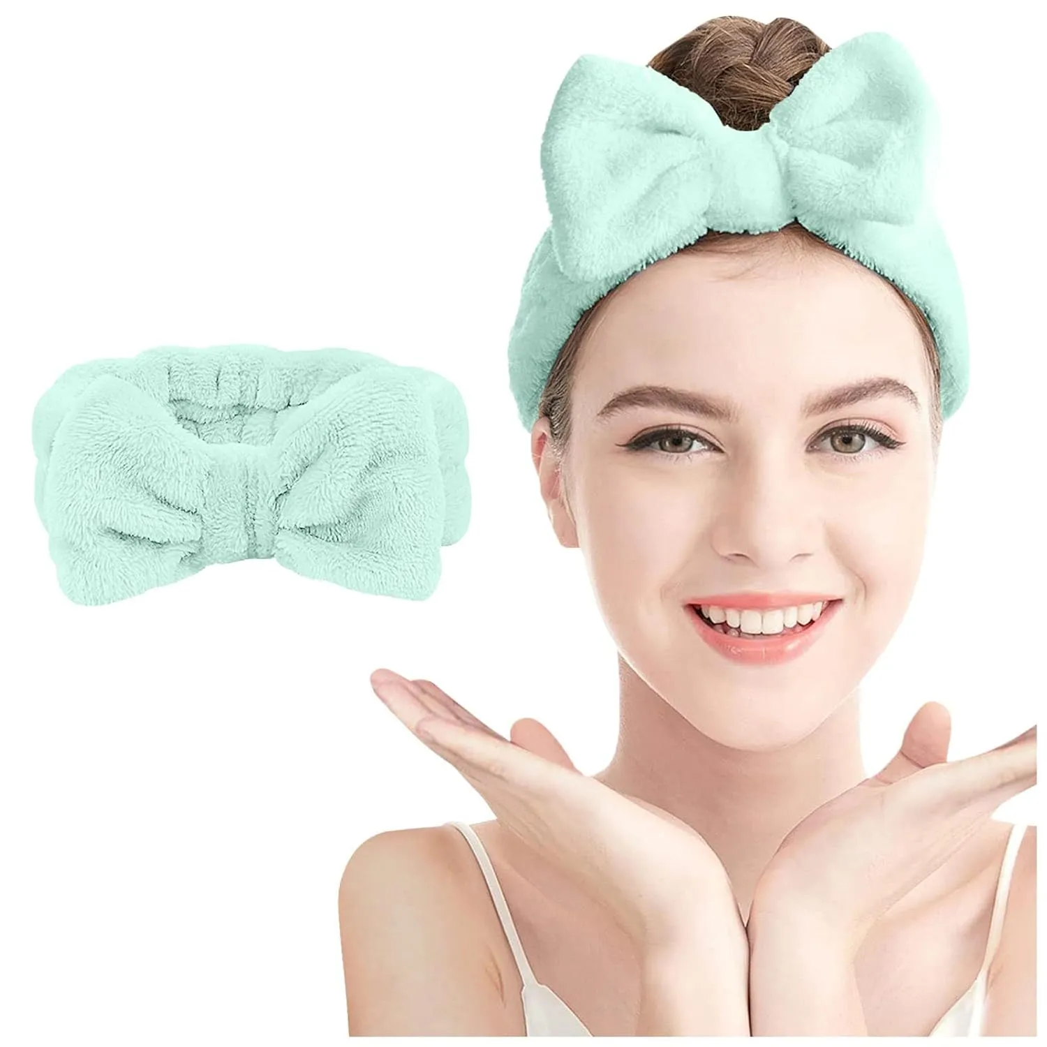 Hair Band for Girls and Women Shower Washing Face Hair Band Soft Coral Fleece Head Wraps