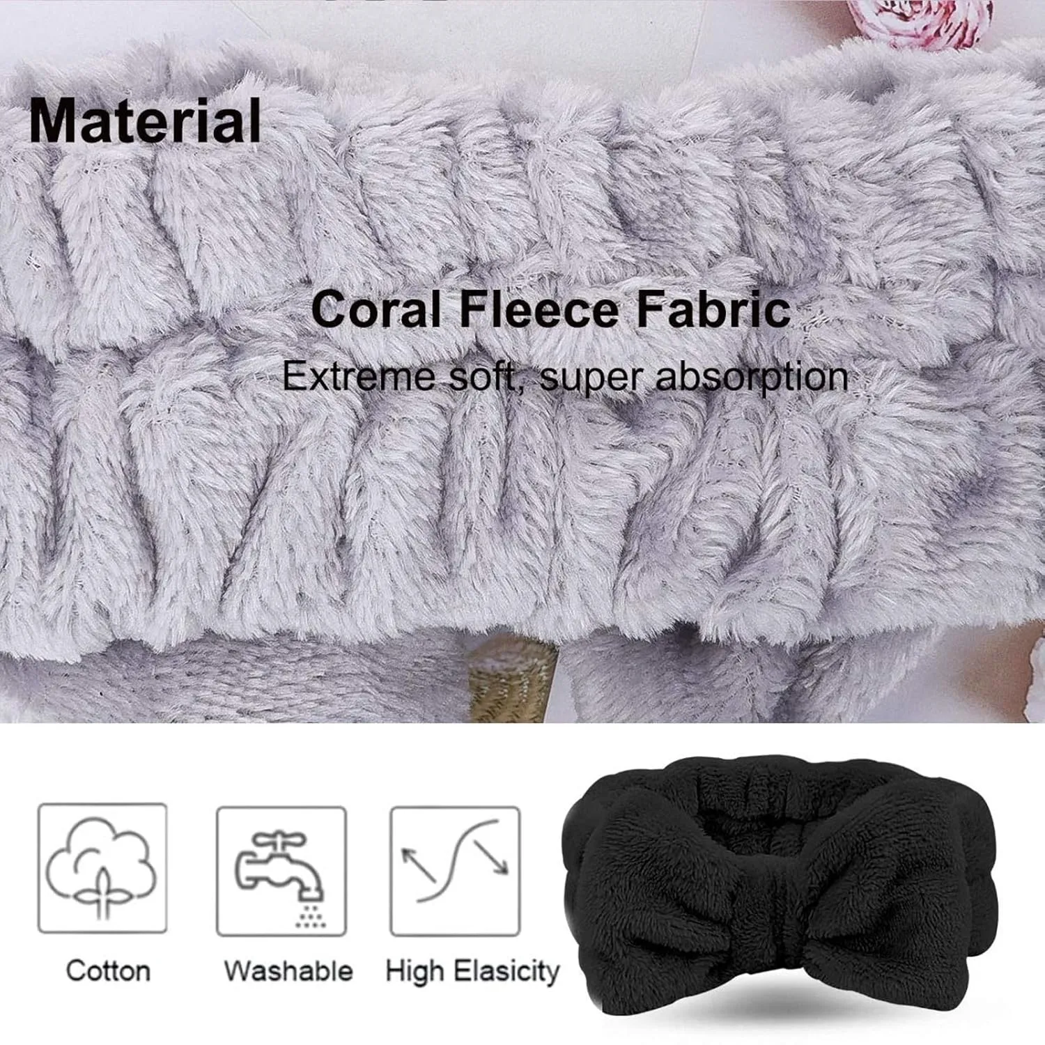 Hair Band for Girls and Women Shower Washing Face Hair Band Soft Coral Fleece Head Wraps