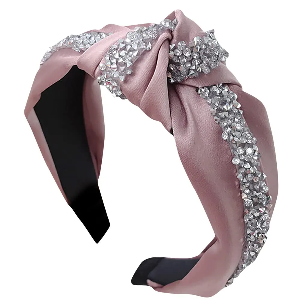 Hair Bands for Lady Women Beaded Hair Hoop Headband Elastic Rhinestone Hair Bands Wedding Hair Accessories
