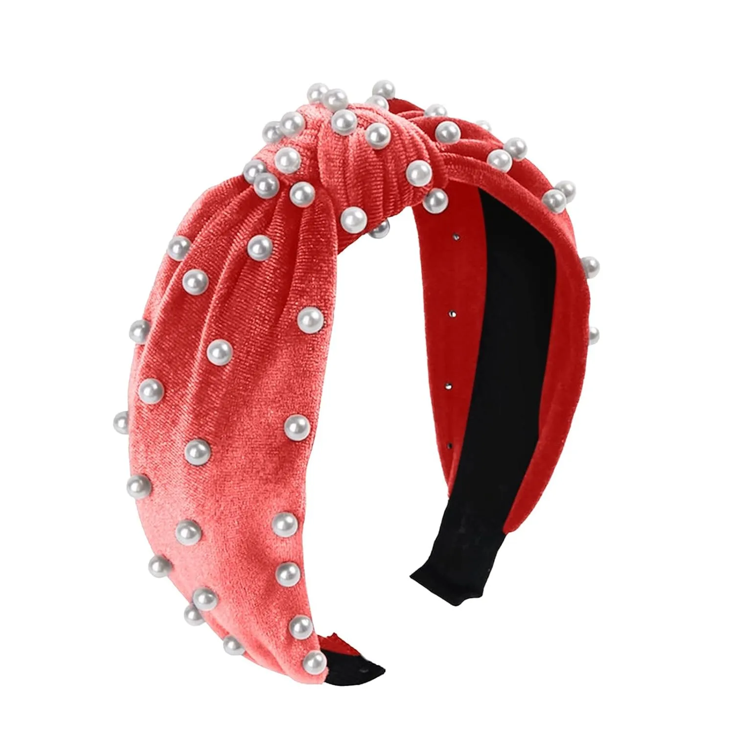 Hair Bands for Lady Women Pearls Knotted Head Bands Rhinestone Hair Bands Hair Accessories for Daily Festival