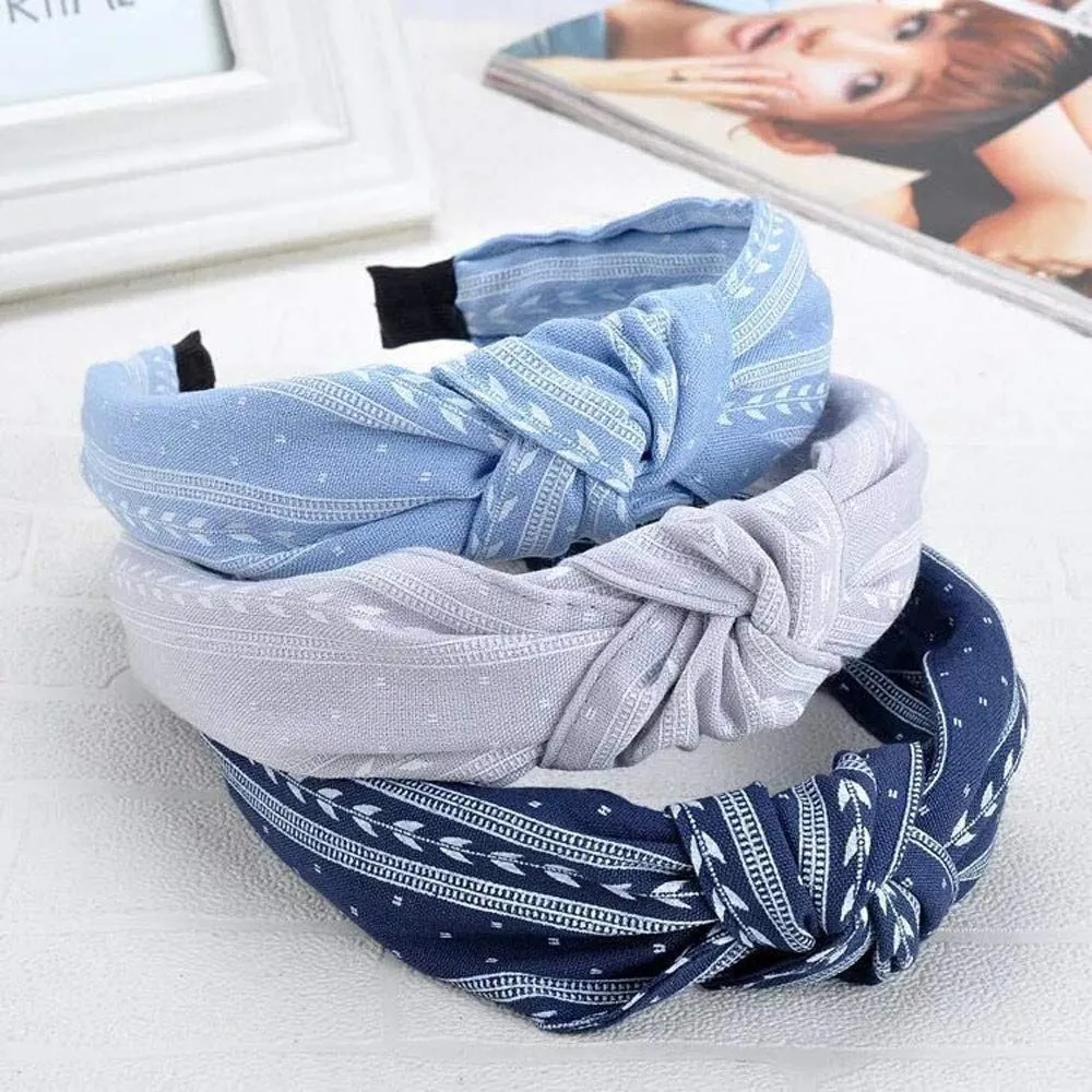 Hair Bands for Lady Women Vintage Flower Printed Headband Elastic Rhinestone Hair Bands Wedding Hair Accessories