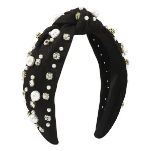 Hair Bands for Lady Women Vintage Flower Printed Headband Elastic Rhinestone Hair Bands Wedding Hair Accessories
