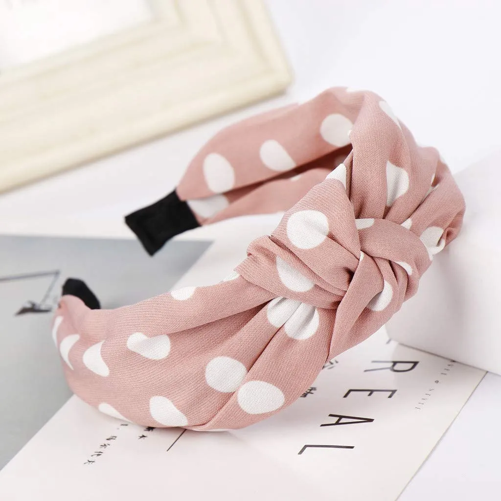 Hair Head Hoop Sweet Girls Hair makeup Knotted Fashion Bow Knot Dot Hairband Women headband hairbands for women's hair