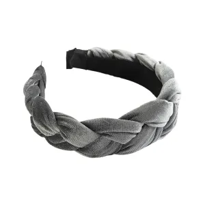 Hairband Thin Headbands for Women Knotted Design Classic Colors Non Slip Headbands for Women and Girls (Grey, One Size)