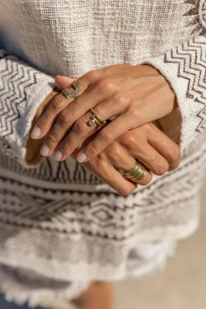 Hallemarked Square Ring - Brass
