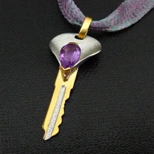 Happiness Key Sterling Silver Pendant