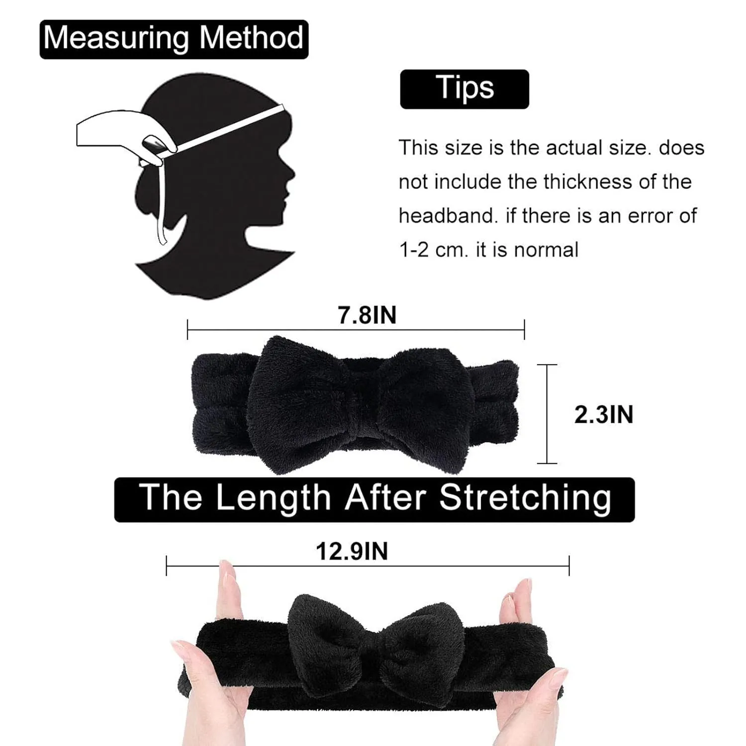 Head band for Women Girls Bowknot Bow Makeup Headbands Soft Coral Fleece Hair Band