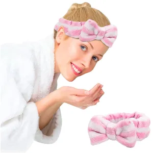 Head band for Women Girls Bowknot Bow Makeup Headbands Soft Coral Fleece Hair Band
