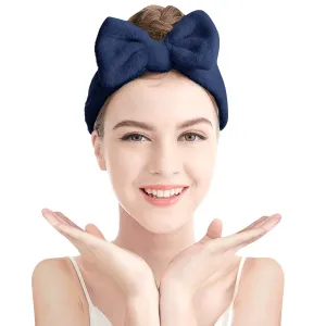 Head band for Women Girls Bowknot Bow Makeup Headbands Soft Coral Fleece Hair Band