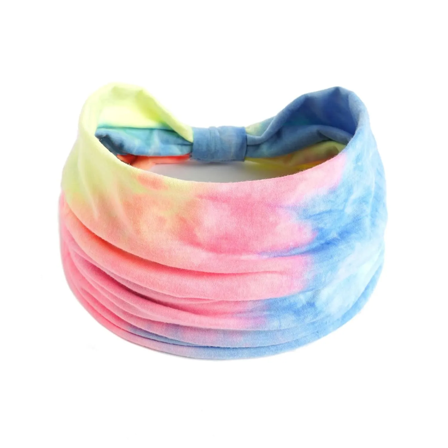 Headbands for Women, 2 Pack Boho Headbands Non Slip Fashion Wide Headband Hair Wrap for Daily Use Sport Yoga Running (Blue Orange-A, One Size)