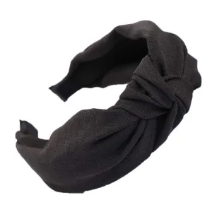 Headbands for Women Girls Knotted Headbands Non Slip Boho Hair Hoop Headpiece For Daily (Black, One Size)