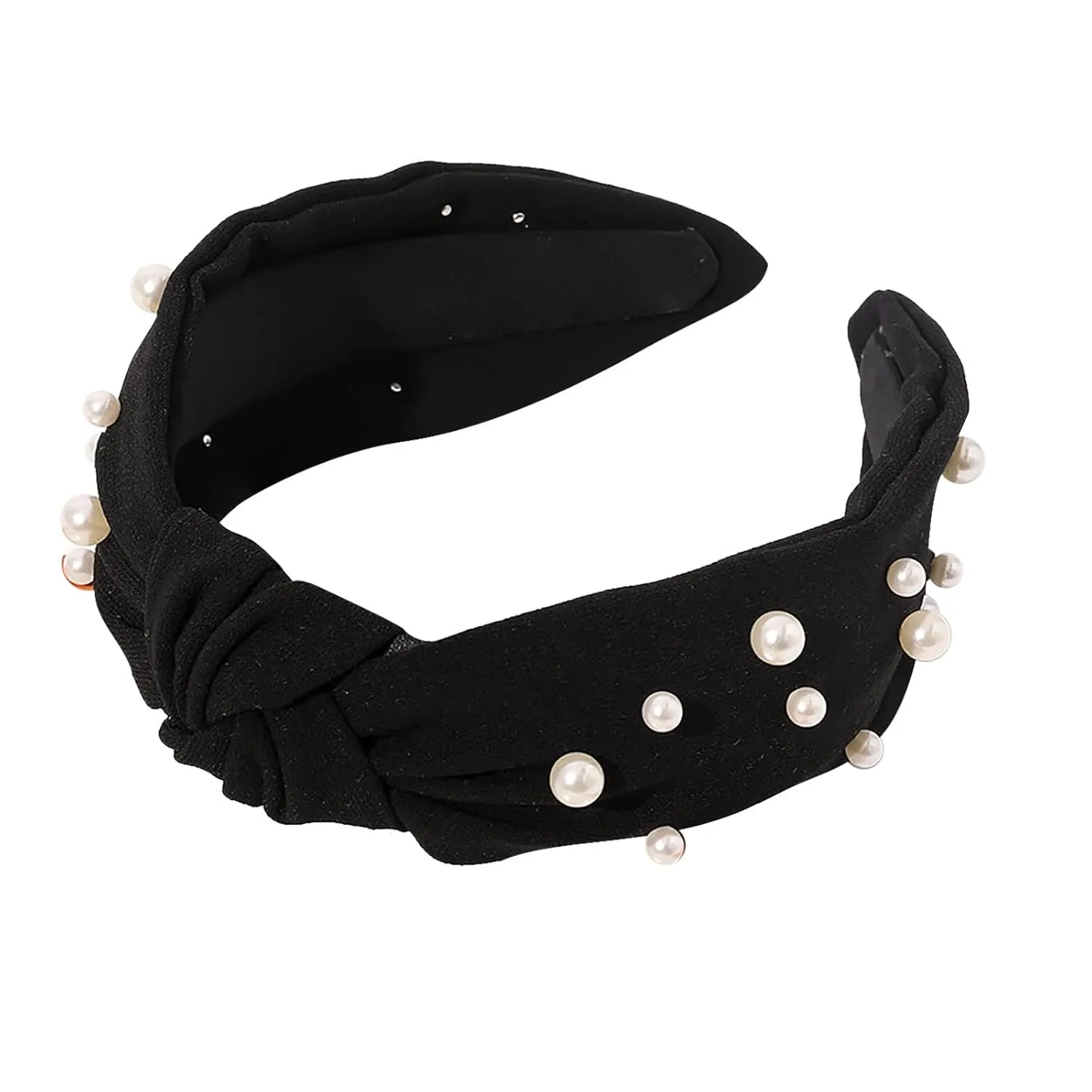 Headbands for Women Girls Pearls Knotted Head Bands Elastic Rhinestone Hair Bands Hair Accessories Jewelry