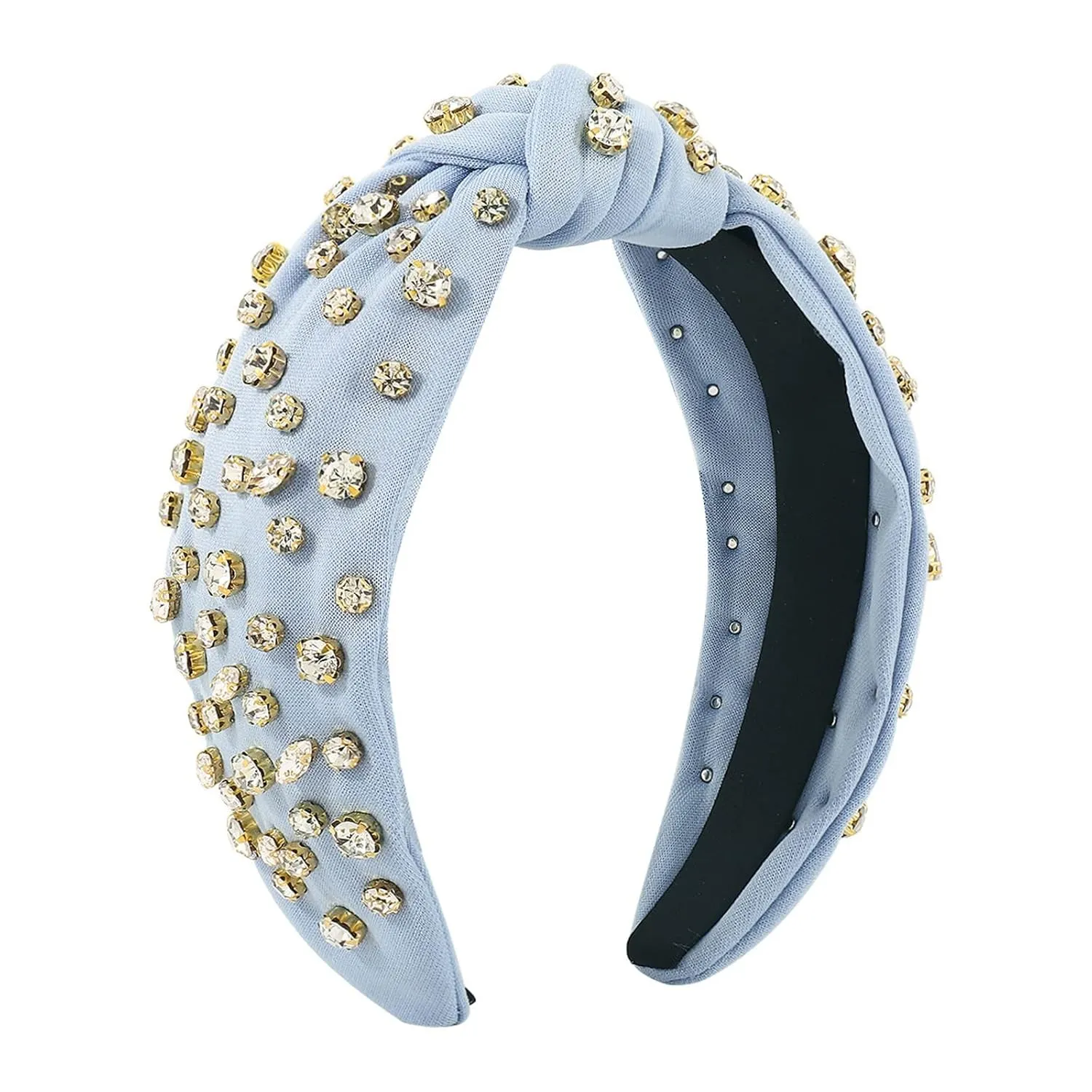 Headbands for Women Girls Pearls Knotted Head Bands Elastic Rhinestone Hair Bands Wedding Hair Accessories
