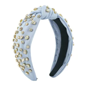 Headbands for Women Girls Pearls Knotted Head Bands Elastic Rhinestone Hair Bands Wedding Hair Accessories