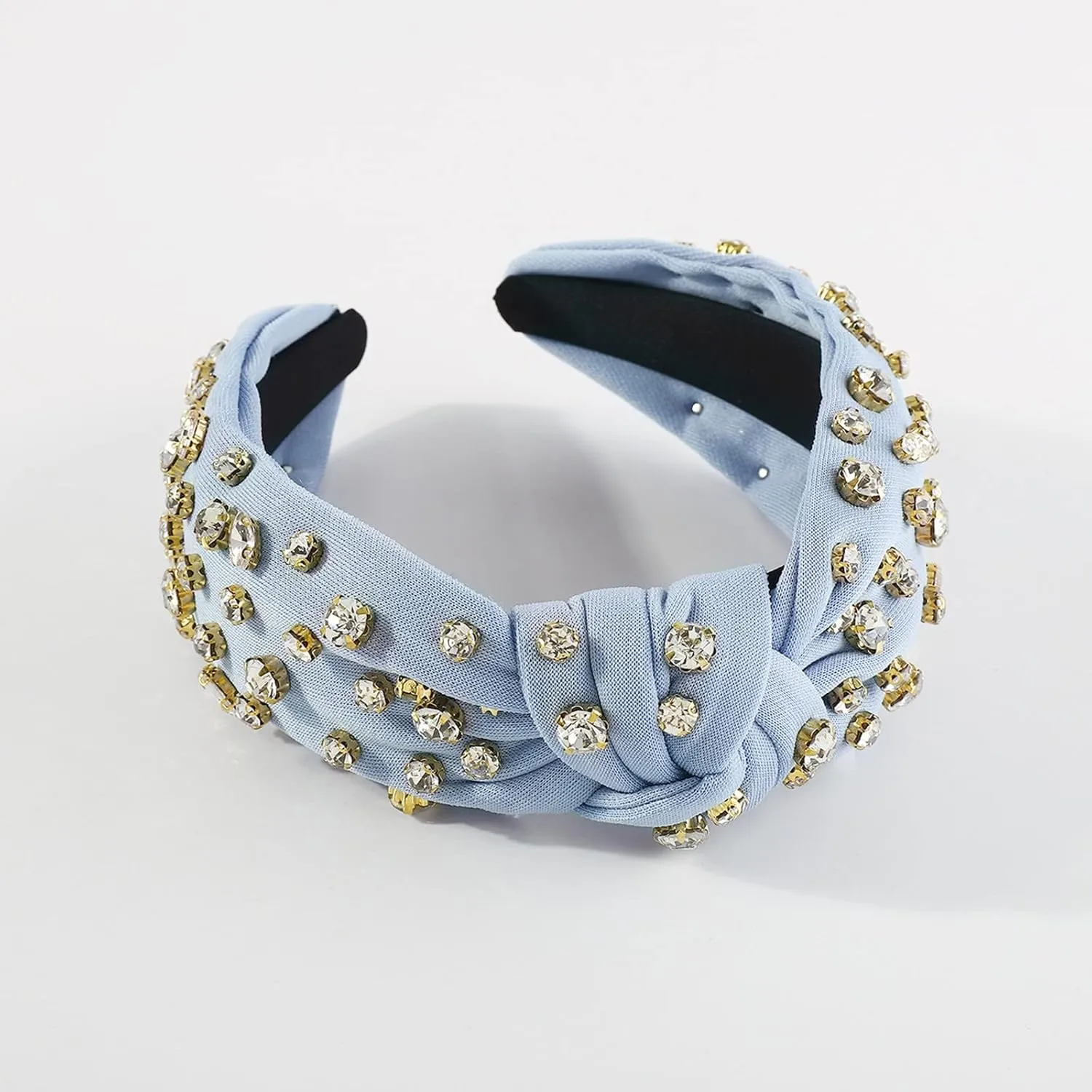 Headbands for Women Girls Pearls Knotted Head Bands Elastic Rhinestone Hair Bands Wedding Hair Accessories
