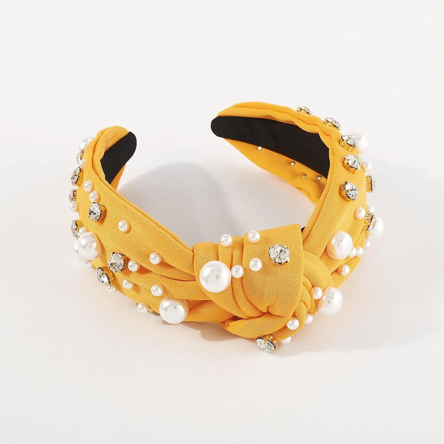 Headbands for Women Girls Vintage Flower Printed Headband Rhinestone Crystal Elastic hairbands Hair Accessories Jewelry