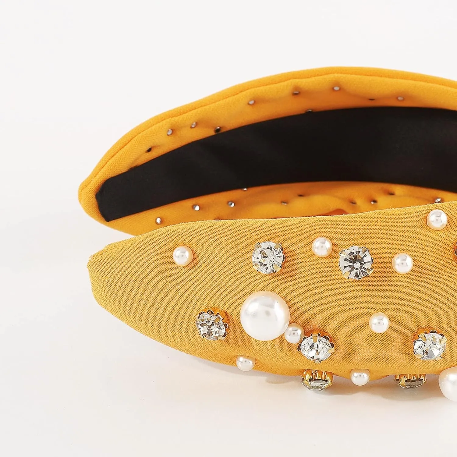 Headbands for Women Girls Vintage Flower Printed Headband Rhinestone Crystal Elastic hairbands Hair Accessories Jewelry