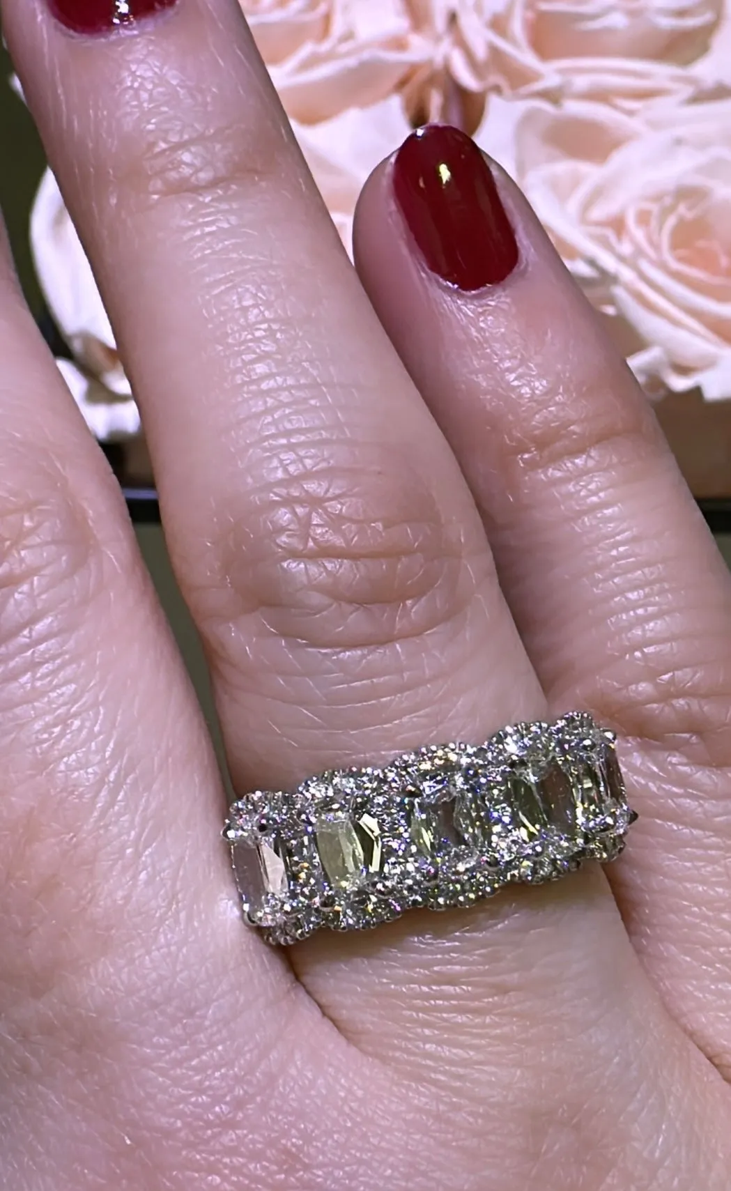 Henri Daussi Designer Most desired 2.40carat Diamond Five Stone Anniversary Band Ring
