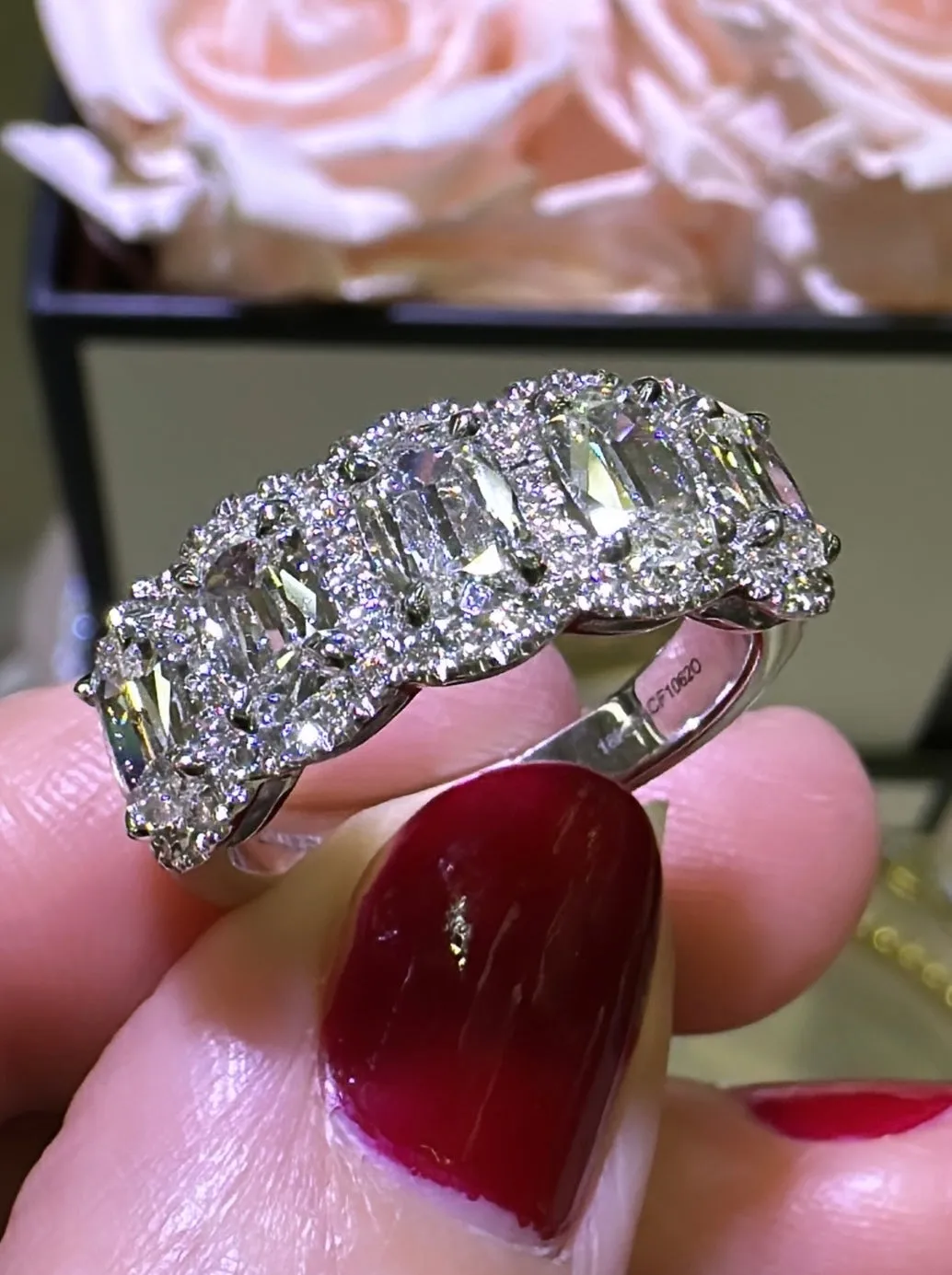 Henri Daussi Designer Most desired 2.40carat Diamond Five Stone Anniversary Band Ring